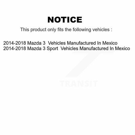 Cmx Front Ceramic Disc Brake Pads For 2014-2018 Mazda 3 Sport Vehicles Manufactured In Mexico CMX-D1759